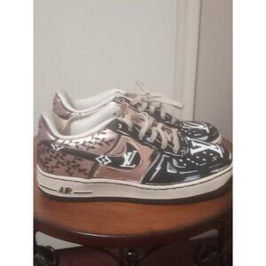 Women's Sz 8 Youth 6.5Y Louis Vuitton x Nike Air Force 1 Painted 877083 901